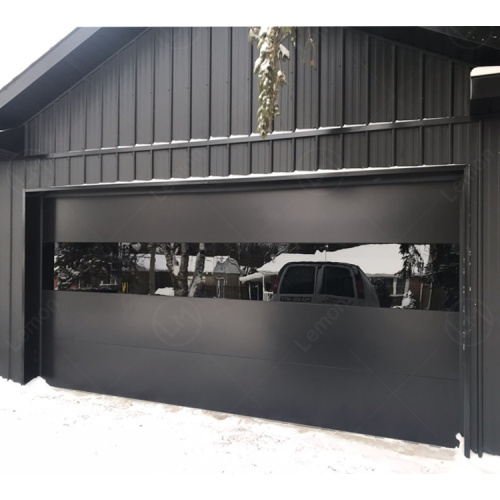 Contemporary Black Steel Electric American Garage Door