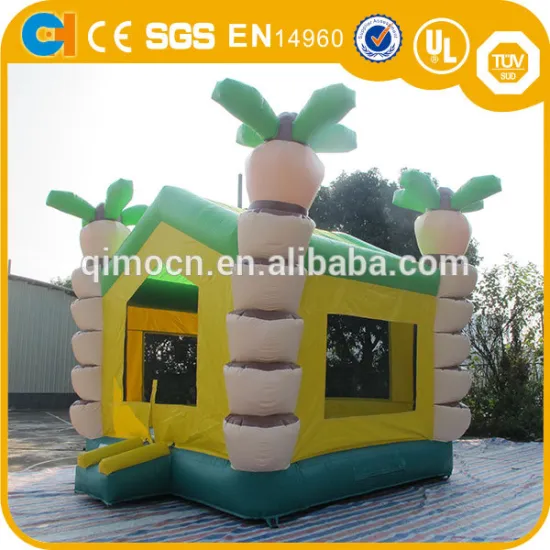 New designs tropical palm trees inflatable bouncer , Palm tree combo inflatable bouncy castle for sale