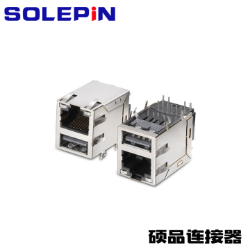 with LED and Complete Contact Spring RJ45 Connector