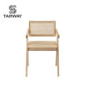 Wholesale Rattan Seat And Back Armless Wood Frame Dining Chair For Living Room Cane Seat and back Wicker