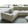 Easy Cleaning Fabric White Corner Sofas