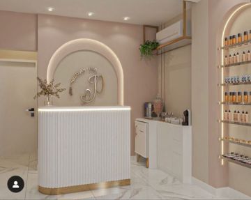 Gold Plated Bar Beauty Salon Counter Design