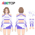 Uniformes de líderes de torcida de strass glitter personalizados
