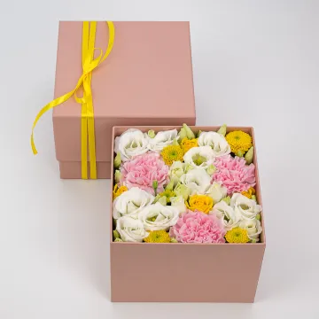 Custom Pink Square Flower Gift Empty Box