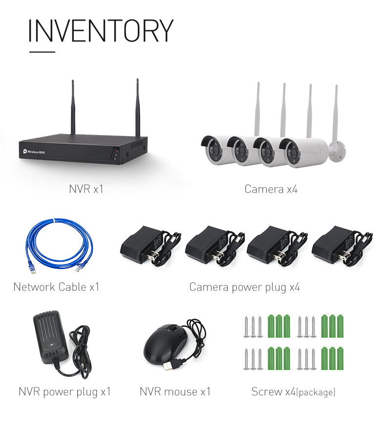 2.4 G نظام NVR الكاميرا اللاسلكية