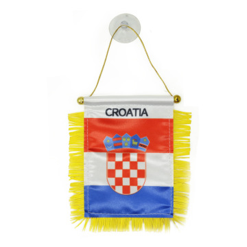 Sunshine Custom Car Mirror Flag - 4x6 Inch Hanging Croatia Pennant Flag Promotion