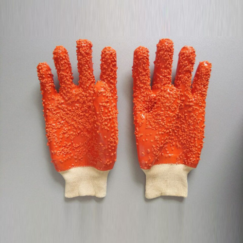 Pomarańczowe bawełniane cząstki podszewka rękawiczki dzianiny nadgarstek