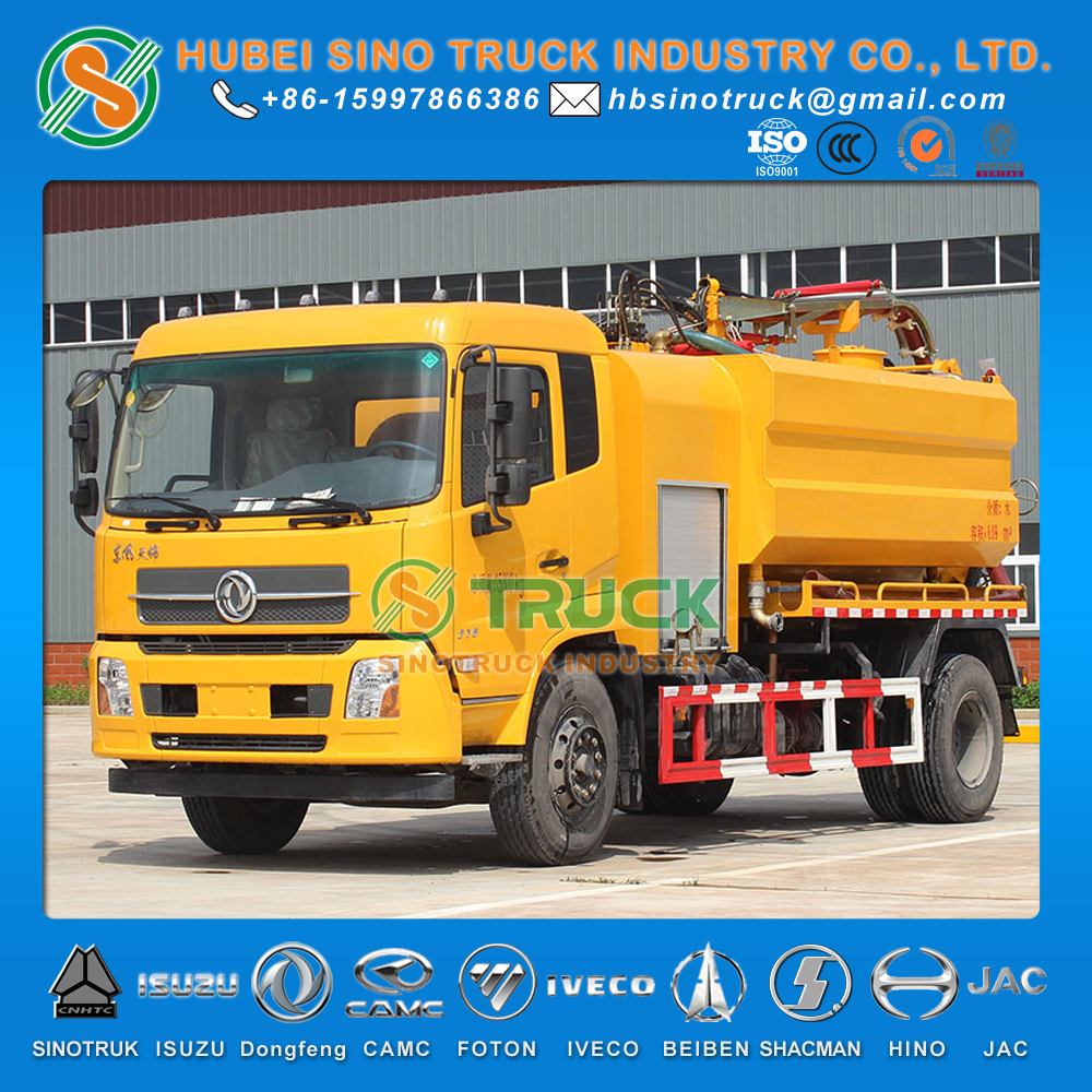 Combined sewer jetting and suction truck