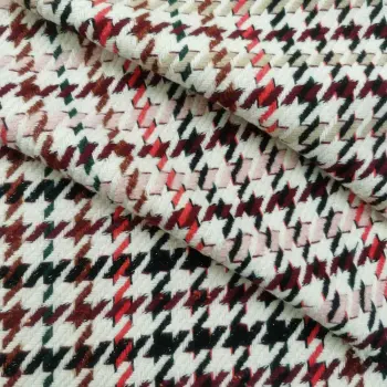 Woolen fashion houndstooth design with lurex fabrics