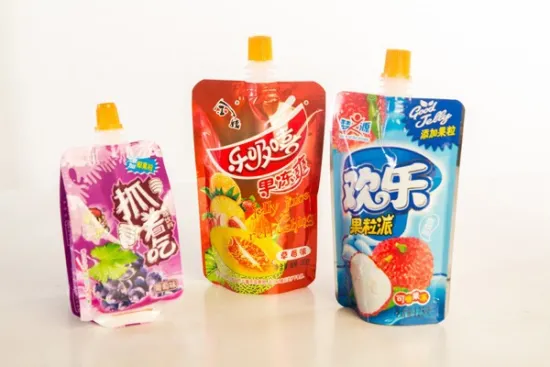 High quality plastic jewelry stand up pouch with spout