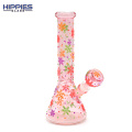 Pink Snowflake Night Glow Water Pipe