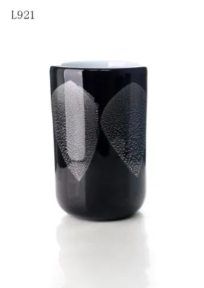Professional Black &amp; Silver Art Glass Vases For Home Decoration