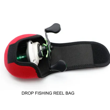 JK Water Drop Wheel Bag - Black Fishing Reel Bag for Sea Fishing Supplies