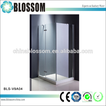 Modern single open hinge glass shower door frameless shower enclosure