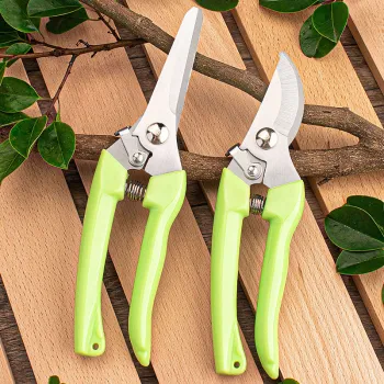 Stainless Steel Garden Pruning Shears with Straight Elbow Head and Fruits Pruning Scissors