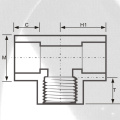 ASTM SCH80 ХПВХ Тройник женский темно-серый цвет