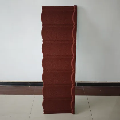 Tuile en acier revetue de pierre