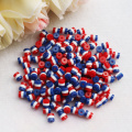 8 * 8 MM &amp; 5 * 6 MM rouge bleu blanc rayé perles résine époxy grosses perles !! Perles de résine à rayures lâches !! !!