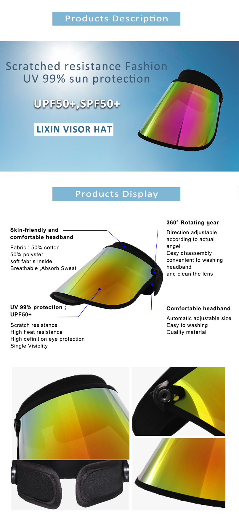 Fashion Sport Visor Face Shield Uv Protection Wholesale Supplier Factory