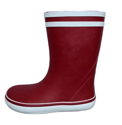 Hot Sell Red Color Waterproof Rubber Kids Rain Boots