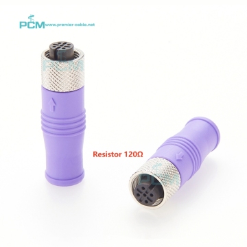CANOpen Bus System Components: 120 ohm Micro-C A Coded 5 Pin Female Terminator Resistor for DeviceNet and NMEA2000 Applications