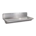 large stainless hand washing trough