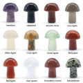 Gemstone Mushroom Sculpture 20MM Mini Healing Crystal Mushrooms Chakra Stones Polished Decorations for Home Balancing Meditation