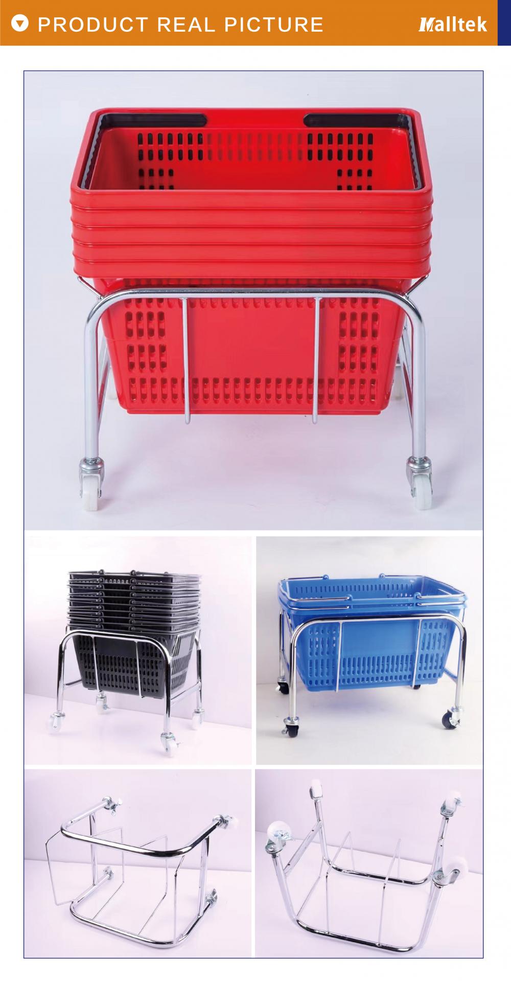 Chrome Supermarket Metal Shopping Basket Holder