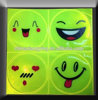 PVC high visible smiley faces safety reflective sticker