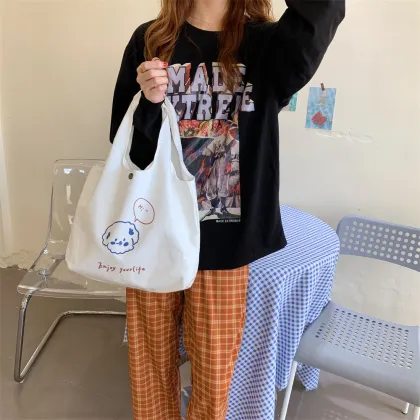 Custom Reusable Small Fashion Cute Canvas Shoulder Bag