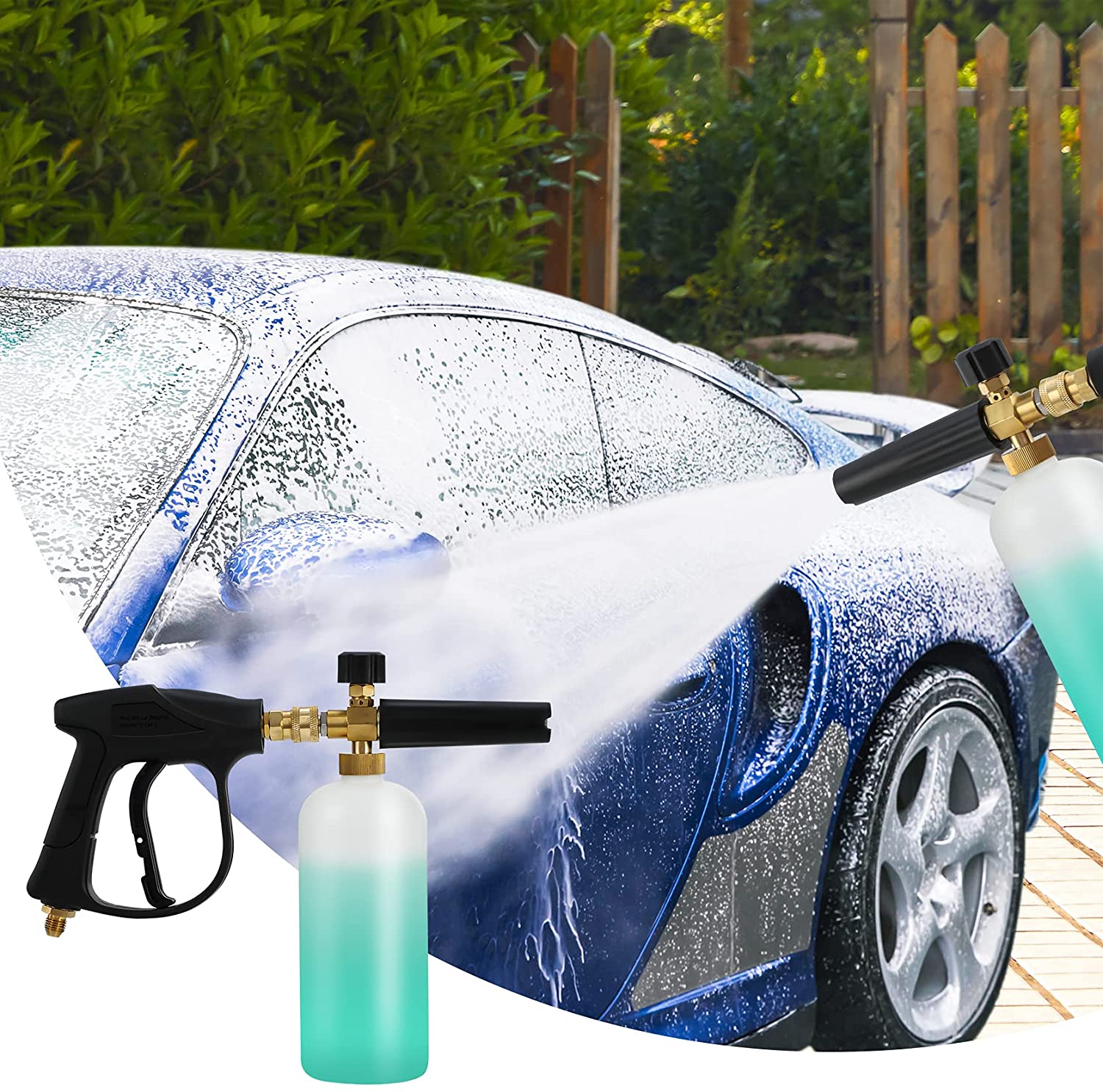 Espuma de nieve lanza lavado pistola ajustable 3000 psi lavadora alta presión arma de agua jet kit de limpieza de automóviles de lavado de agua de lavado