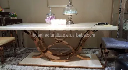 Imported Heavy-Duty Marble Top Dining Table DH-1401 - Top Design