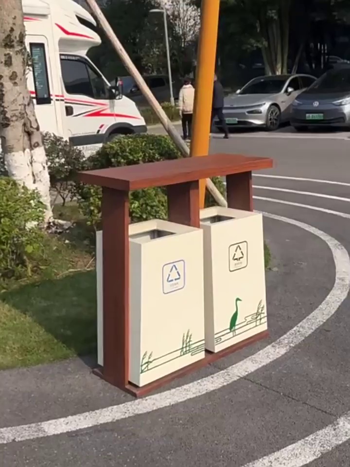 Personalized Metal Waste Receptacle for Outdoors