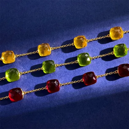 New Style Small Fresh Square Crystal Gem Bracelet