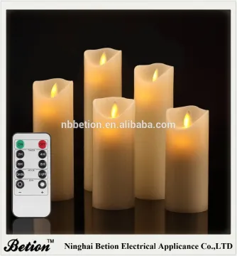 Flameless Candles Flickering Flameless Candles Real Wax Pillar With Moving LED Flame candles with remote control