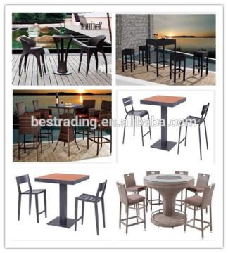 Outdoor Patio Furniture Party Wicker high Cooler Bar Tables and chairs