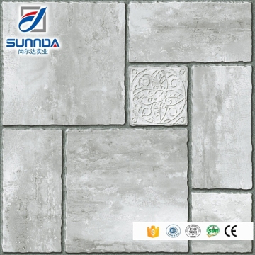 Sunnda light grey square pattern porcelain faux brick floor tile