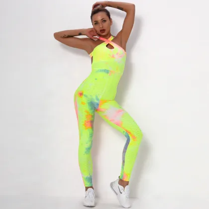 Yoga Clothing Women's One-pieces Workout Gym Jumpsuit Pants