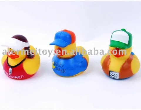 Promotional Custom Floating Bath Duck Vinyl Rubber Toy OEM 6P PVC