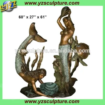 large bronze garden mermaid water fountain for sale