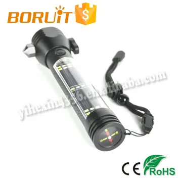 Boruit High Quality Rechargeable Solar Flashlight with USB Charge Cable
