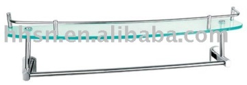 2015 Modern single tier glass bathroom shelf