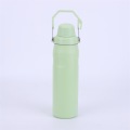 Travel water bottle with handle and crooked mouth