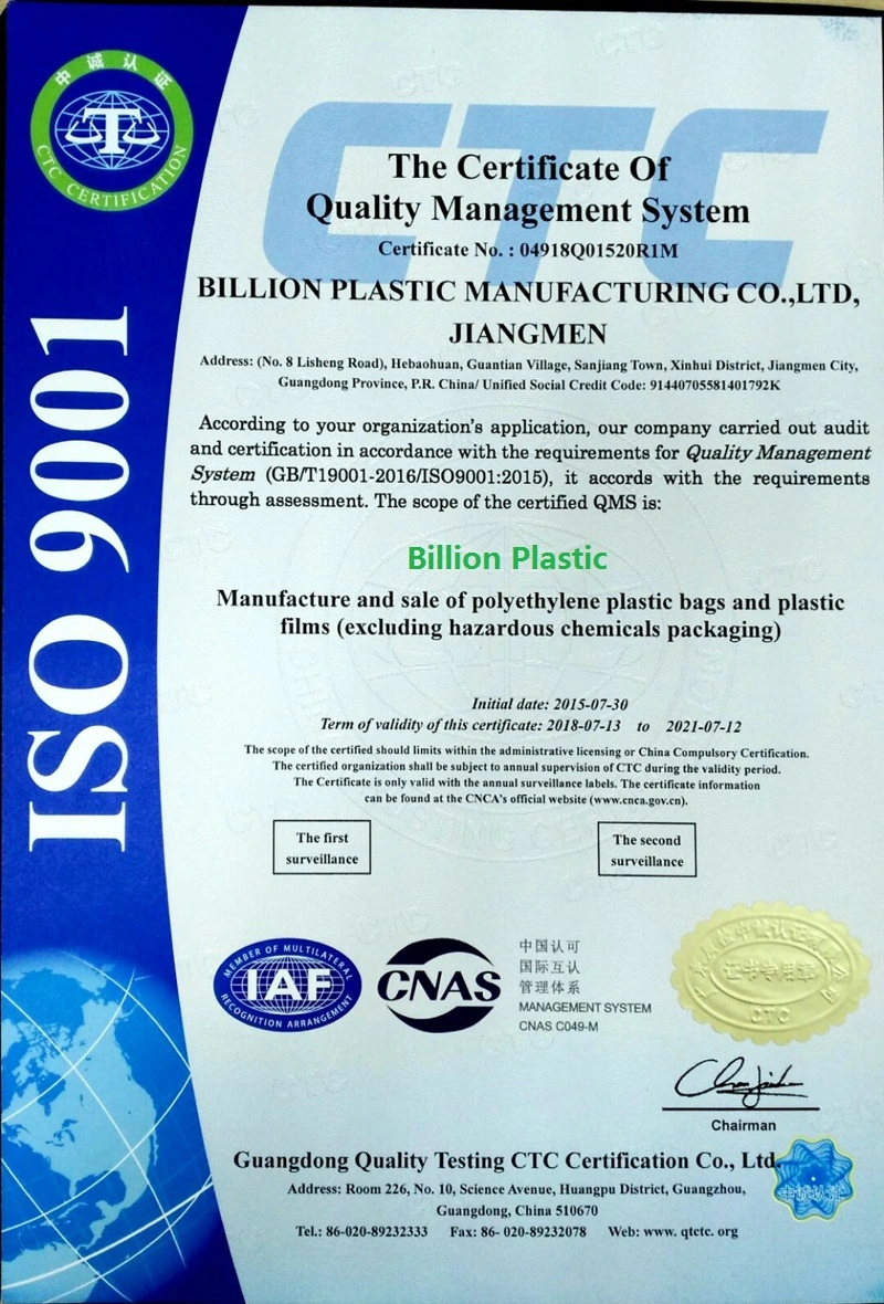 PVC Shrink Wrap Bags Compostable Packaging Blue Plastic Bags with Handles