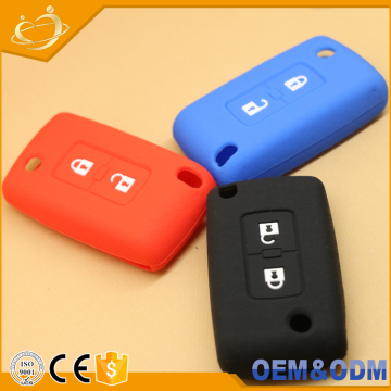 11 Colors Silicone Car Key Cover for Mitsubishi Pajero - Floding Key 2 Button