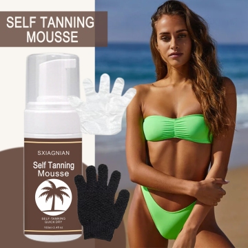 Private Label Vegan Dark Body Self-Loving Tan Spray Tan Foam Tanning Mousse