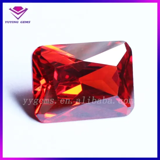 Luster Princess Cut Loose CZ Red Garnet Cubic Zirconia Gemstone