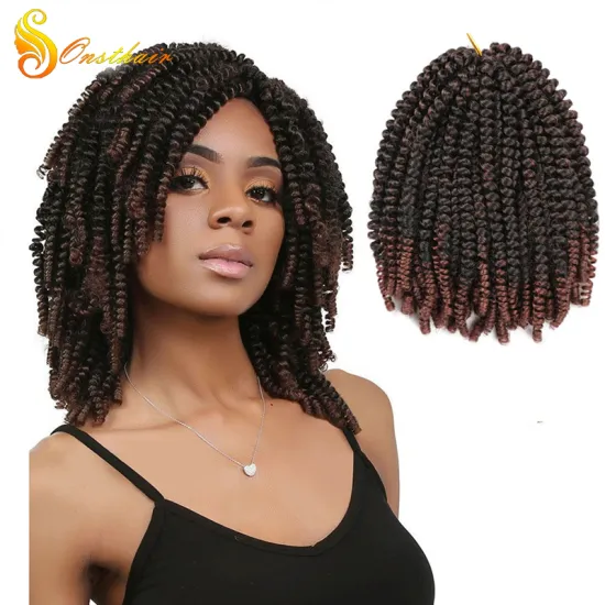 8inch Fluffy Spring Twist Crochet Hair Synthetic Crochet Braids Black Brown Ombre Braiding Hair 613 Blonde hair