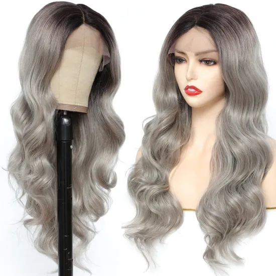 X-TRESS Factory Price 24 Inch Synthetic Hair Wig For Black Women Heat Resistant Synthetic Hair Synthetic Wig With Lace Front