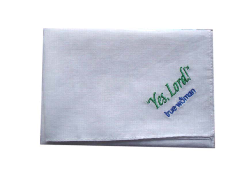 Cotton Ladies' Flower Embroidery Handkerchief